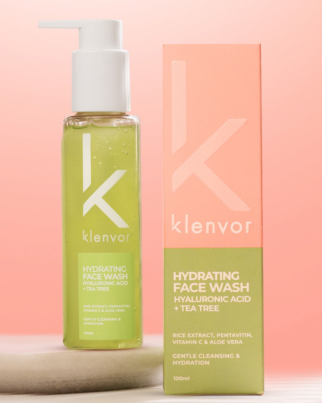 Klenvor Hydrating Face Wash with Hyaluronic Acid + Tea Tree (100ml)
